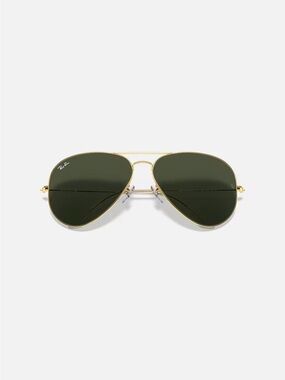 Ray-Ban Gold Frame Sunglasses with Dark Green Lenses